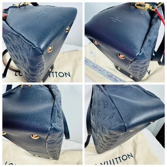 Louis Vuitton Ponthieu Handbag Monogram Empreinte Leather PM Blue Marine Rouge - Picture 13 of 16